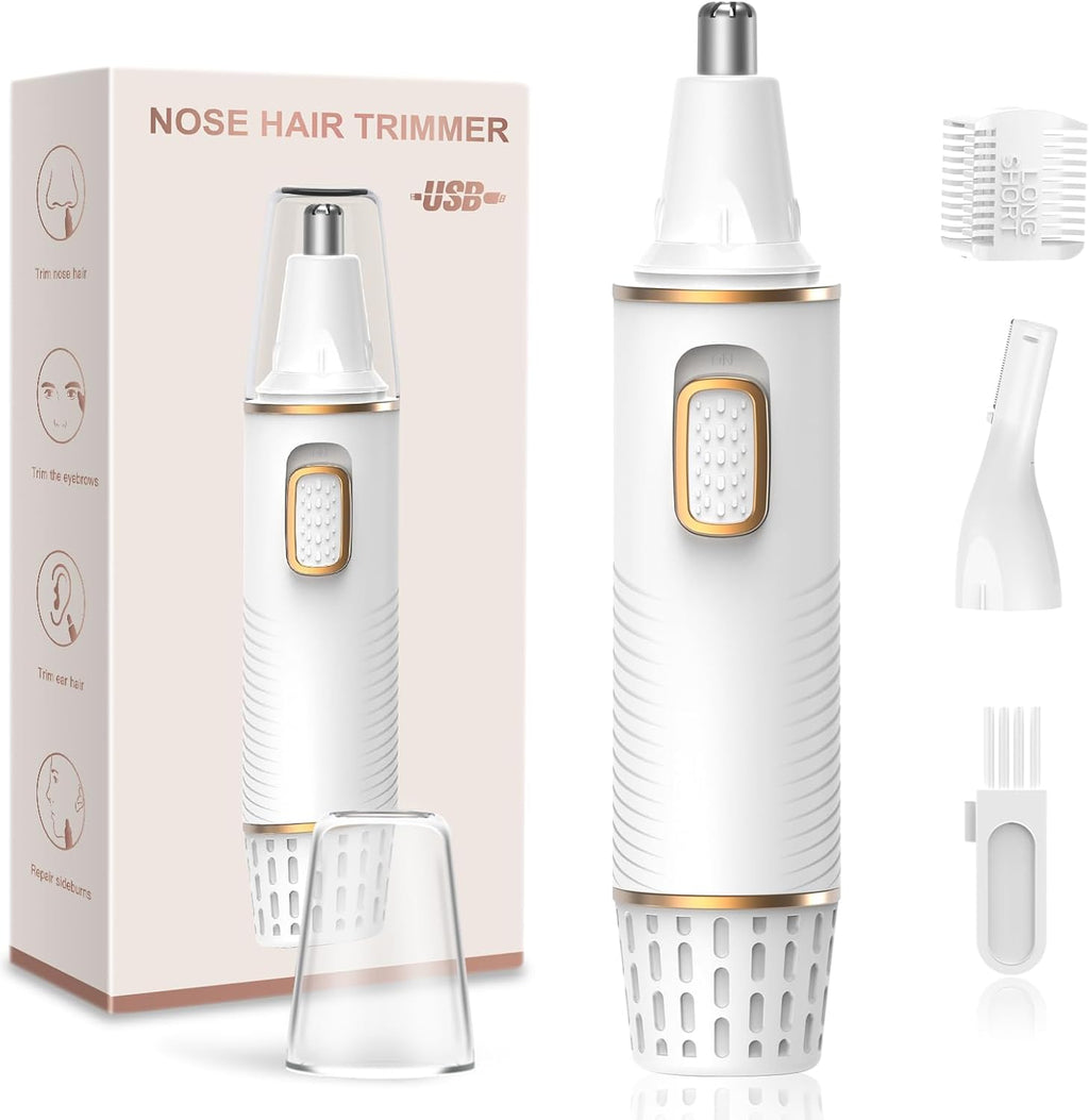 Nose Hair Trimmers for Women Men，Rechargeable Hair Trimmer 2 in 1 Painless Multifunctional Ear and Nose Hair Trimmer