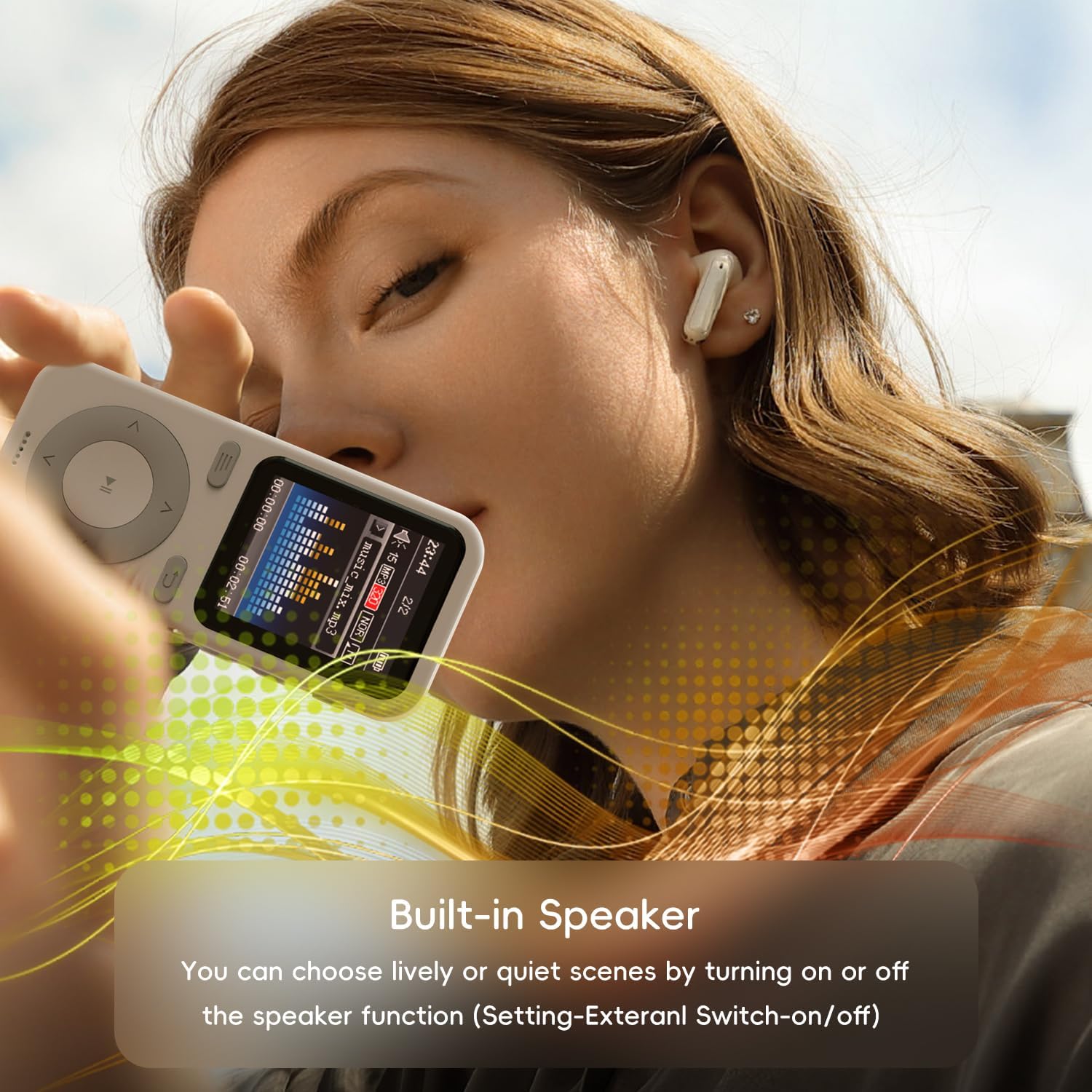 64GB MP3 Player with Bluetooth,Portable HiFi Lossless Sound Bluetooth MP3 Player with Speaker,Voice Recorder,Shuffle for Sport,Hiking,Running,Micro SD Card up to 128GB