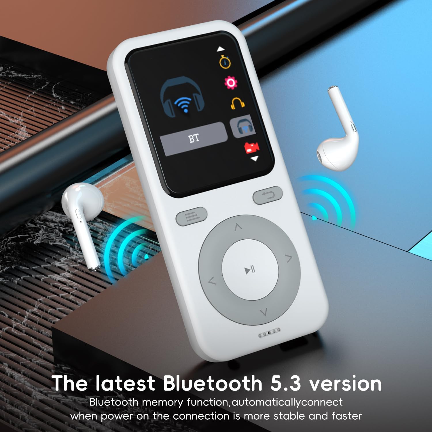 64GB MP3 Player with Bluetooth,Portable HiFi Lossless Sound Bluetooth MP3 Player with Speaker,Voice Recorder,Shuffle for Sport,Hiking,Running,Micro SD Card up to 128GB