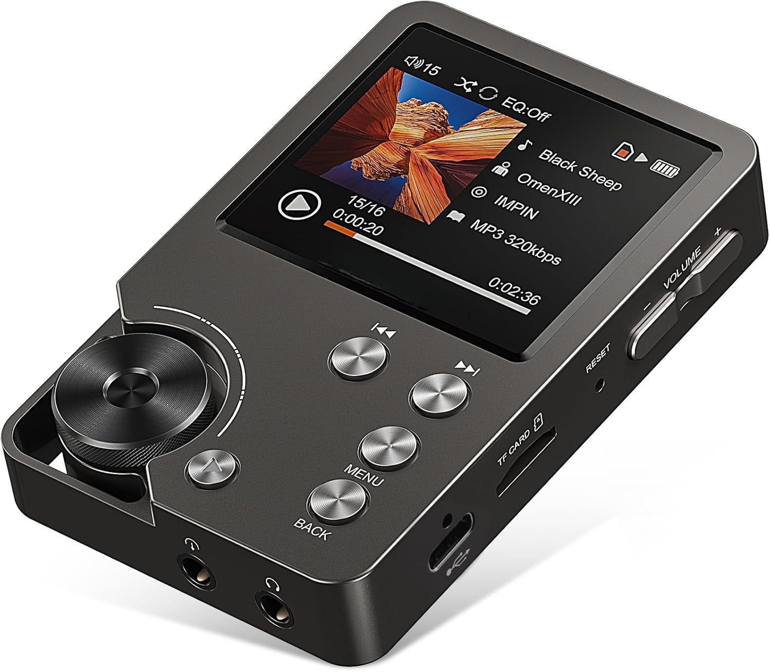 MP3 Player, Lossless DSD High Resolution Portable HiFi Digital Audio Music Player with 64GB Memory Card, Support up to 256GB